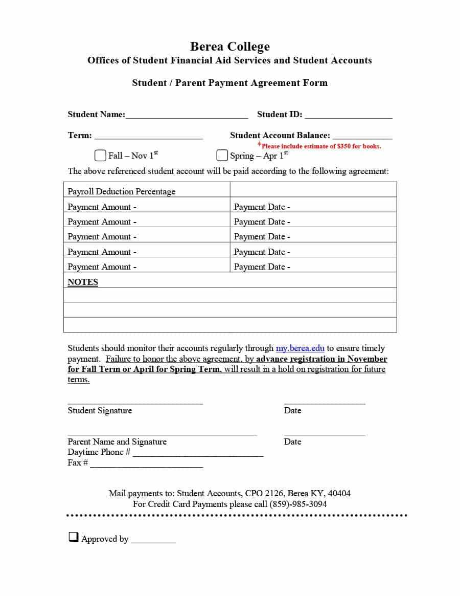 Payment Agreement – 40 Templates & Contracts ᐅ Templatelab Inside Credit Card Payment Plan Template