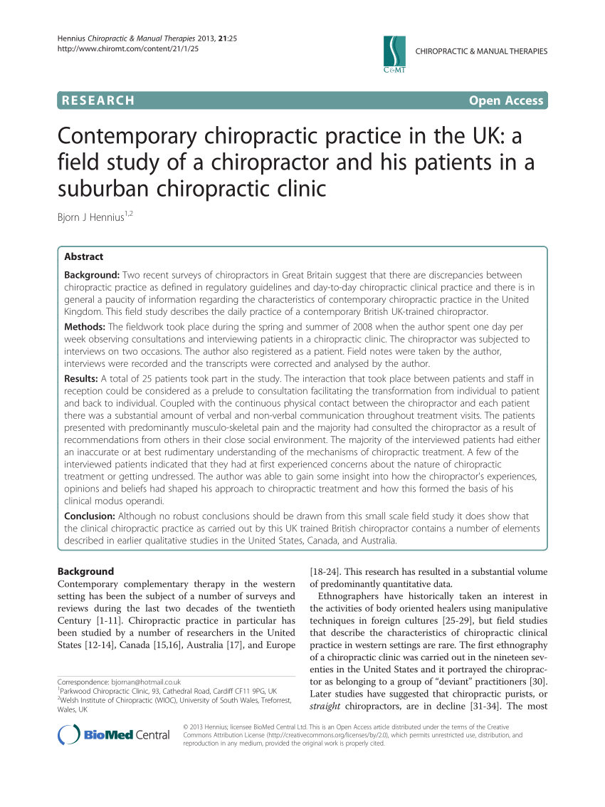 Pdf) Contemporary Chiropractic Practice In The Uk: A Field Within Chiropractic Travel Card Template