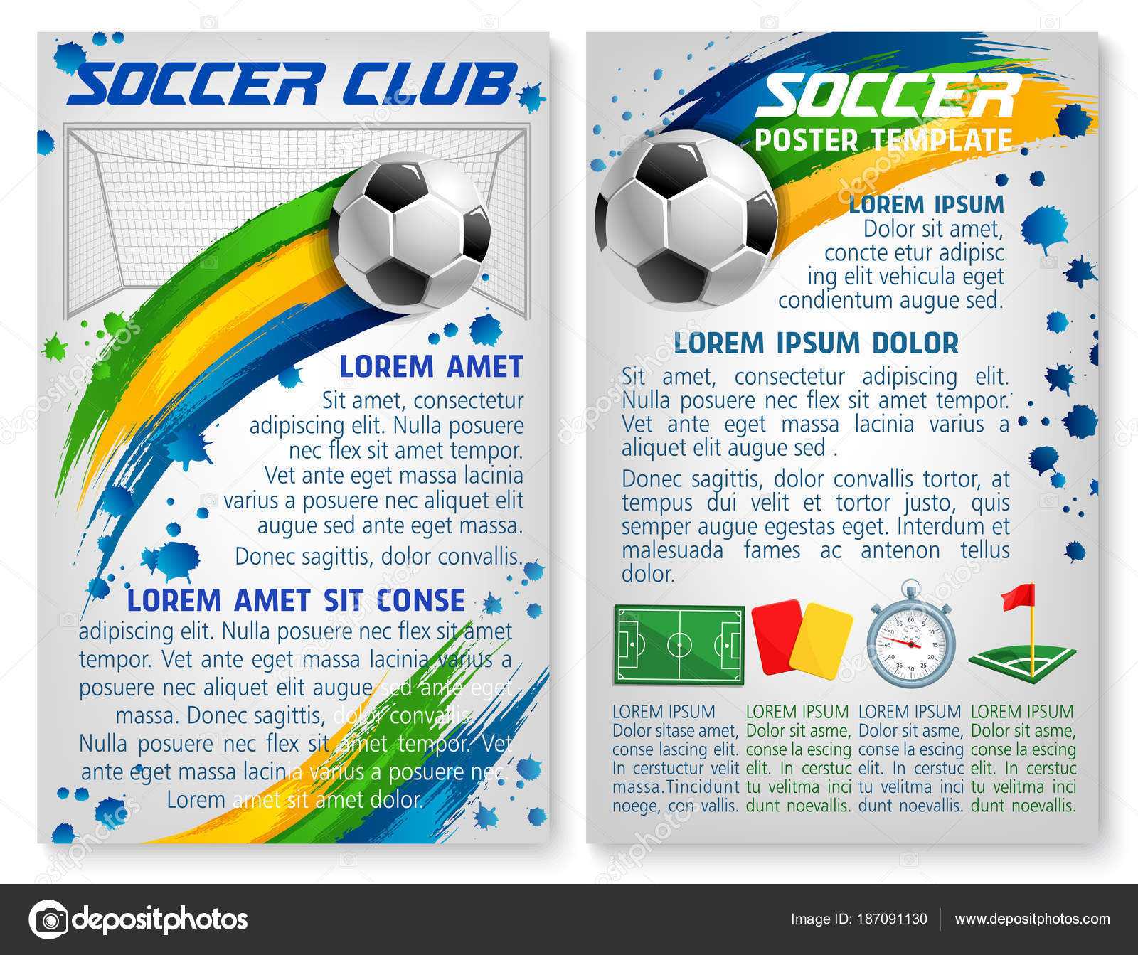 Photo: Soccer Team Template | Vector Soccer Team Club Inside Soccer Referee Game Card Template