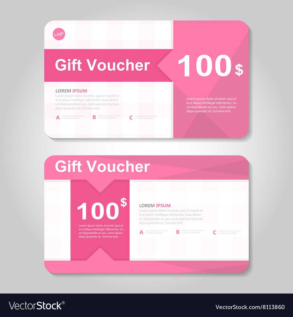 Pink Gift Voucher Template Layout Design Set In Pink Gift Certificate Template