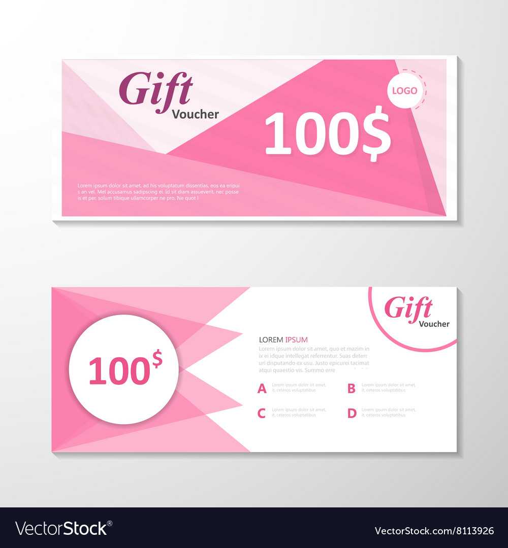 Pink Gift Voucher Template Layout Design Set Pertaining To Pink Gift Certificate Template