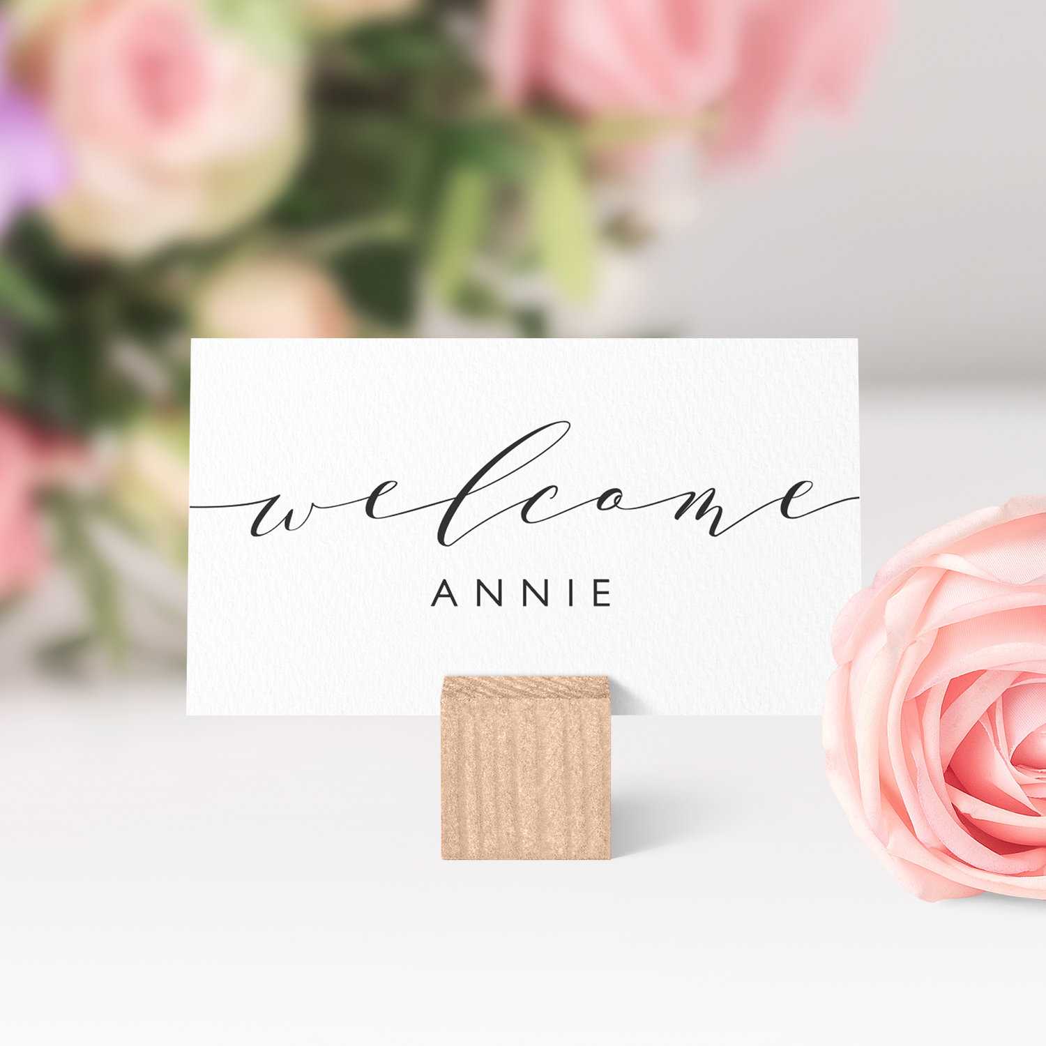 Place Cards Printable Template, Flat And Folded Welcome Within Place Card Setting Template