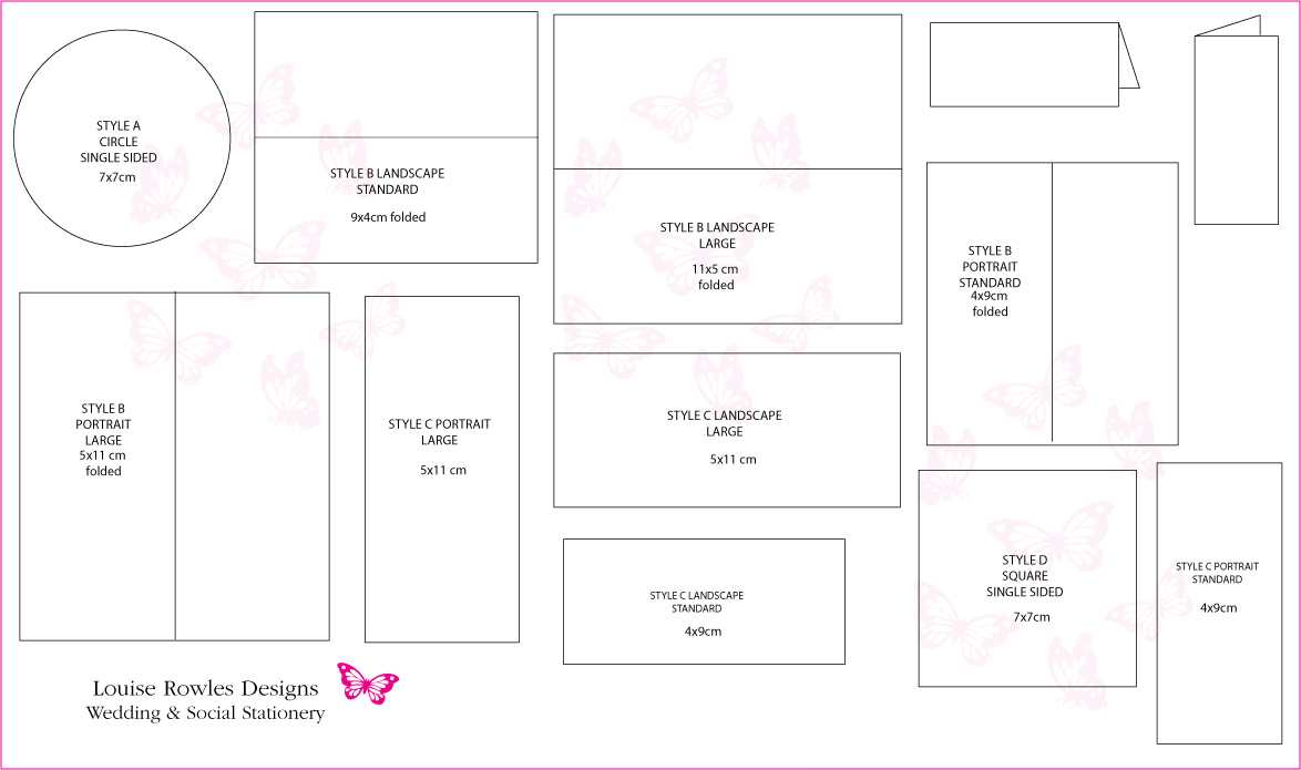 Place Cards Sizes & Layouts » Bespoke Wedding Stationery Throughout Wedding Card Size Template