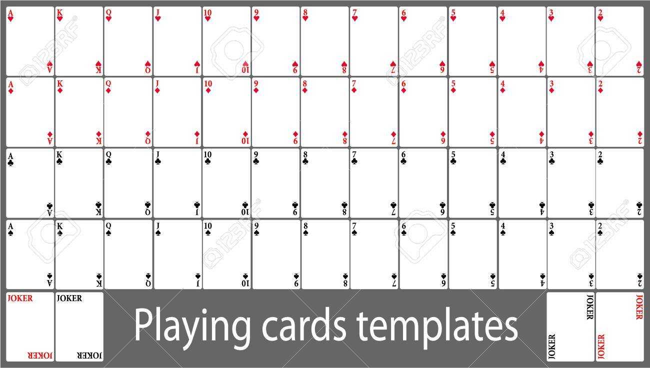 Playing Cards Template Set Throughout Deck Of Cards Template