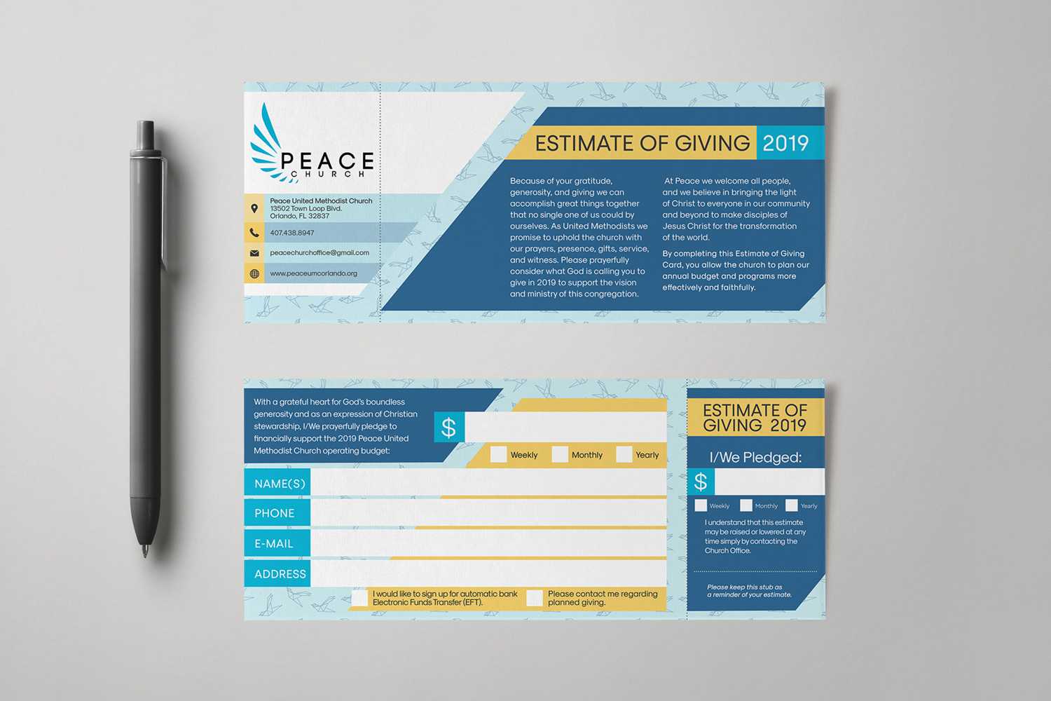 Pledge Cards & Commitment Cards | Church Campaign Design Throughout Pledge Card Template For Church