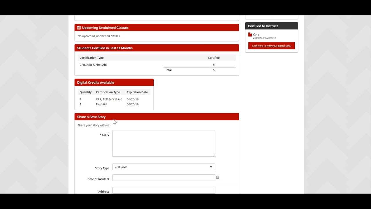 Portal Instructions – Ems Safety For Cpr Card Template