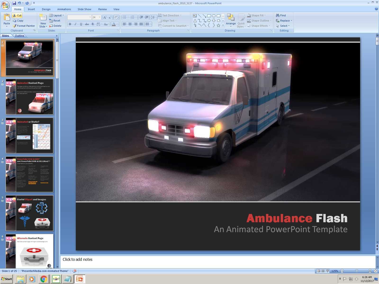Powerpoint: Ambulance Flash Presentation Template Pertaining To Ambulance Powerpoint Template