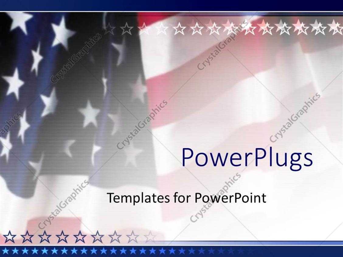 Powerpoint Template: American Flag Patriotic On Faded Throughout American Flag Powerpoint Template