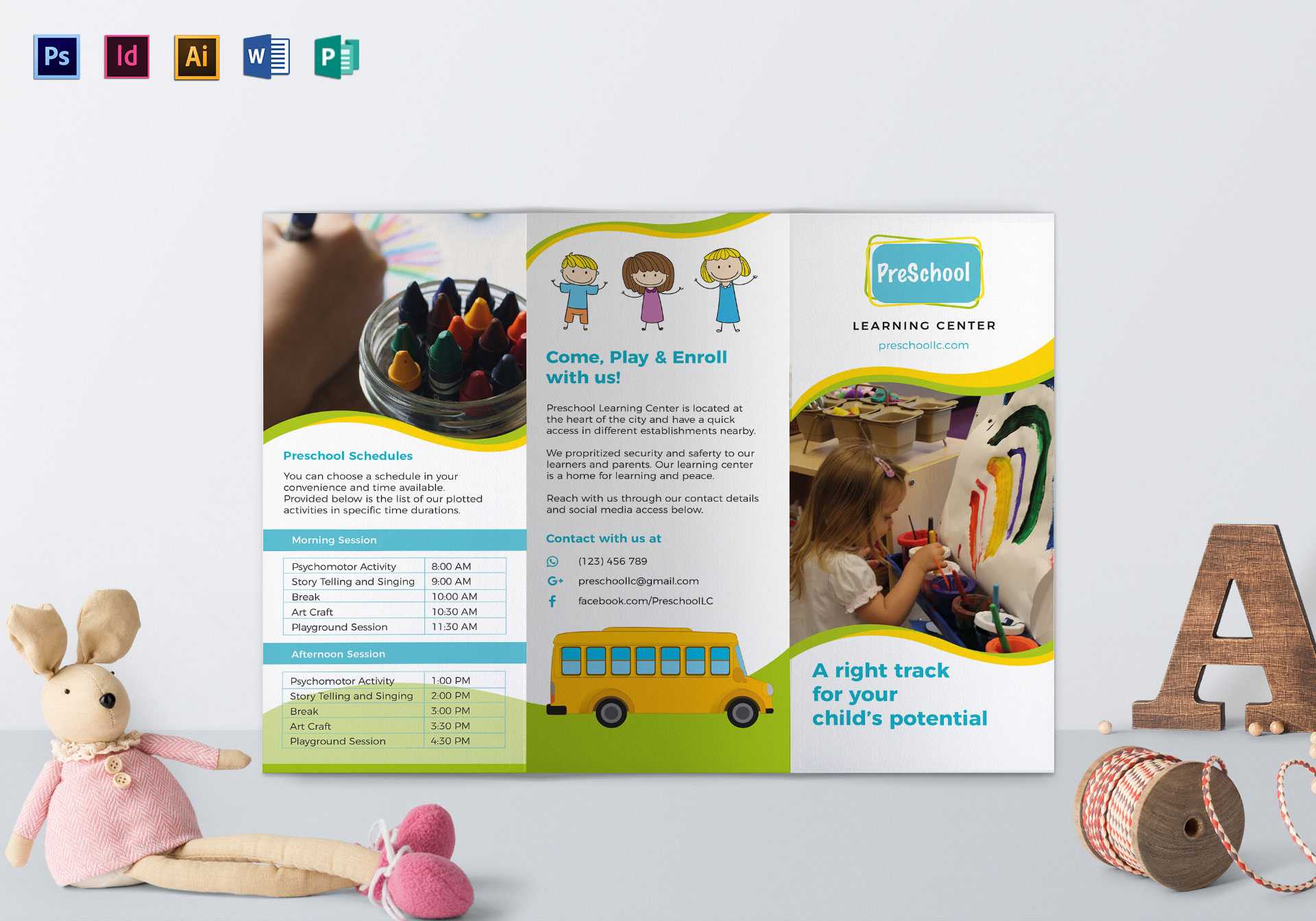 Pre School Brochure Template intended for Play School Brochure Templates