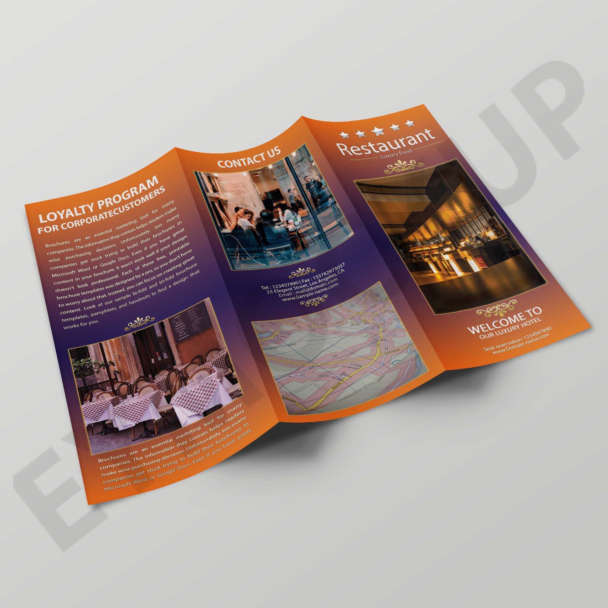 Premium Hotel Tri Fold Brochure Template In Hotel Brochure Design Templates
