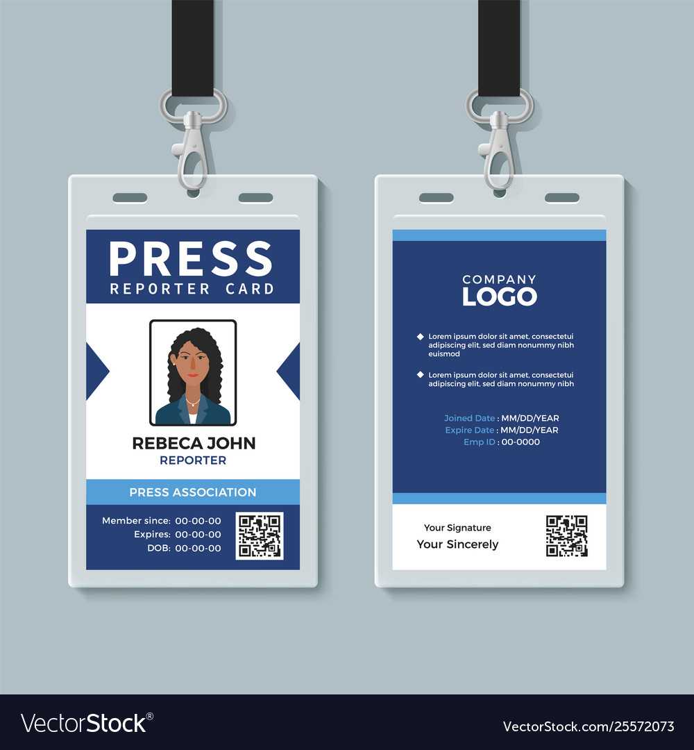 Press Reporter Id Card Template Intended For Media Id Card Templates