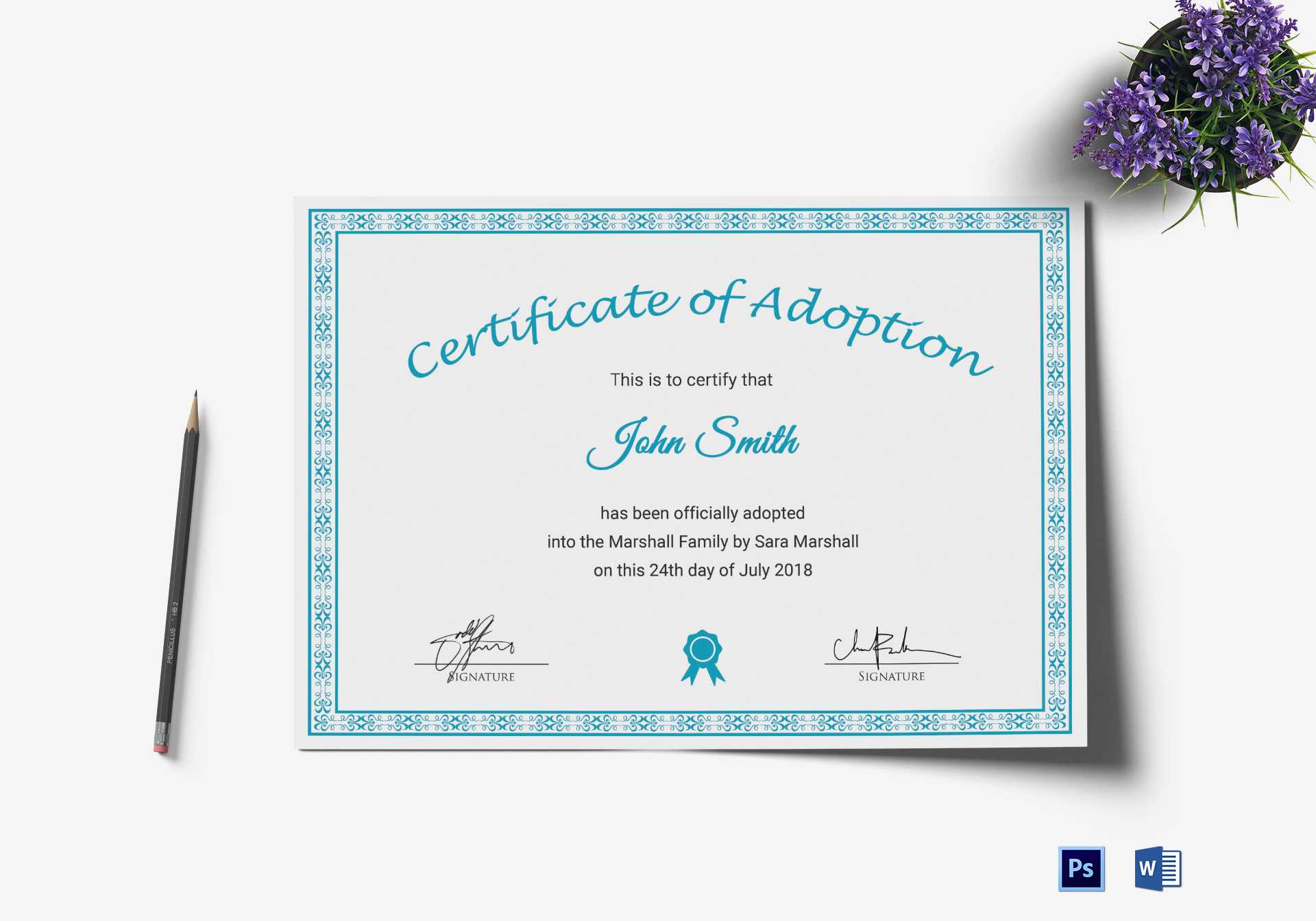 Printable Adoption Certificate Template Within Child Adoption Certificate Template