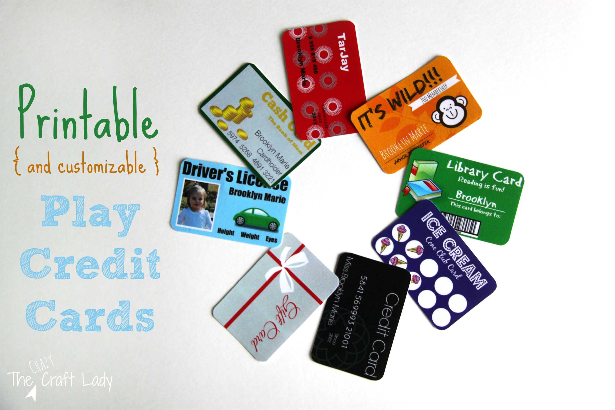 Printable (And Customizable) Play Credit Cards – The Crazy Within Credit Card Template For Kids