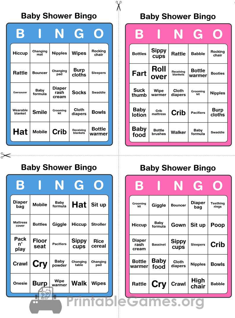 Printable Baby Shower Bingo – 50 Cards (Pink And Blue) – Printable Games Intended For Bingo Card Template Word