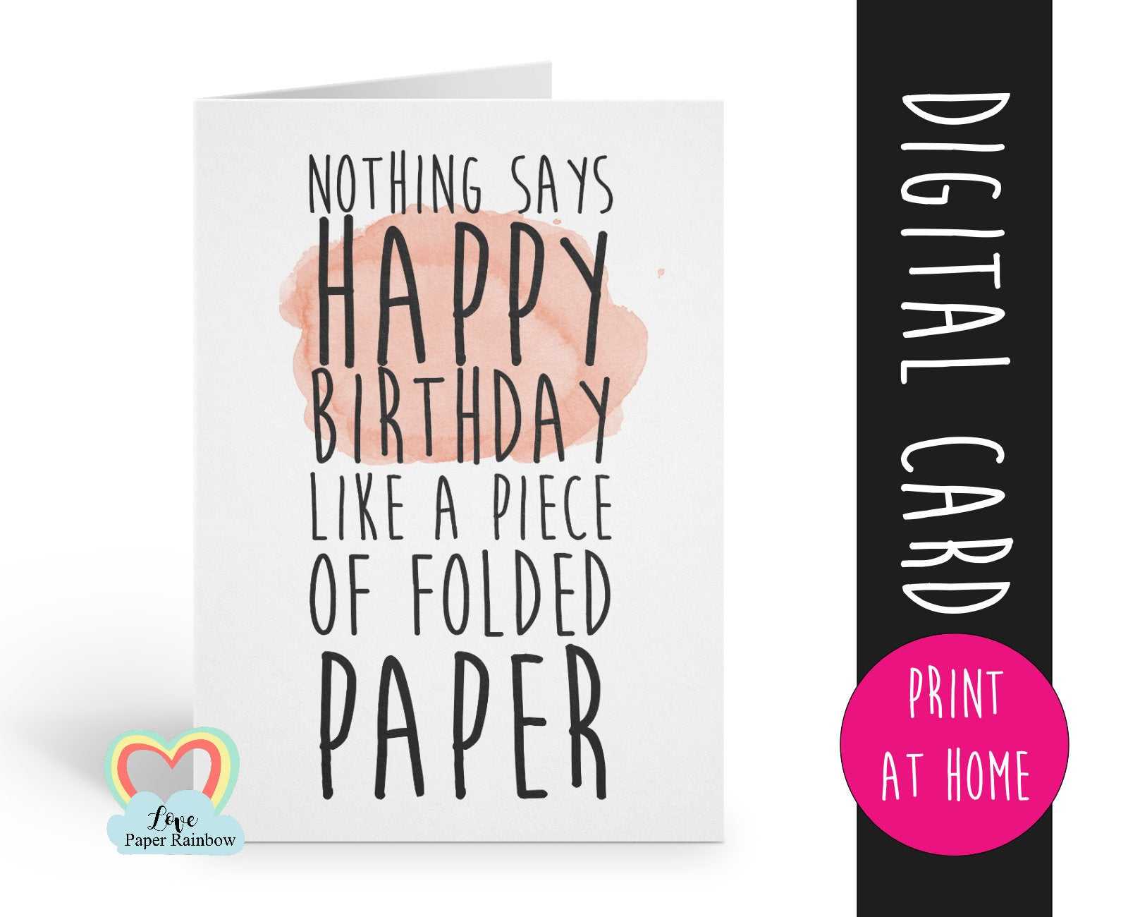 Printable Birthday Card Template Funny Birthday Card Instant In Foldable Birthday Card Template