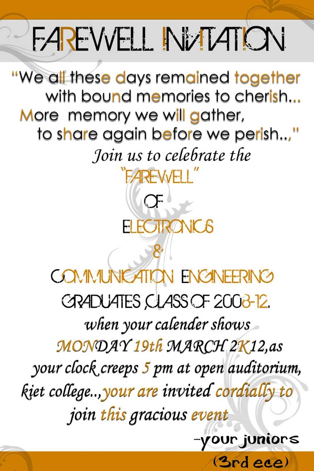 Printable Farewell Card - Karati.ald2014 Regarding Farewell Card Template Word