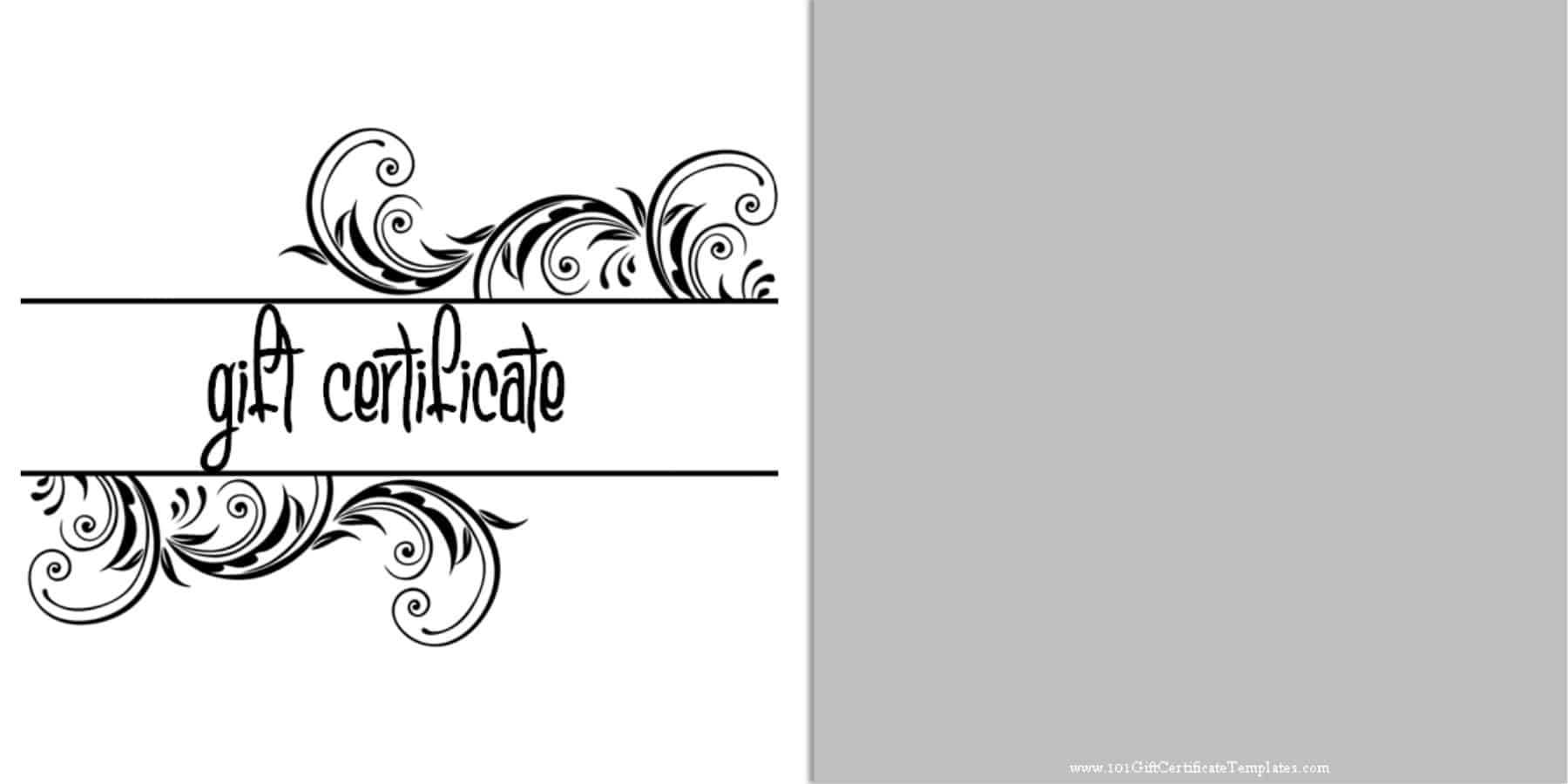 Printable Gift Certificate Templates In Black And White Gift Certificate Template Free