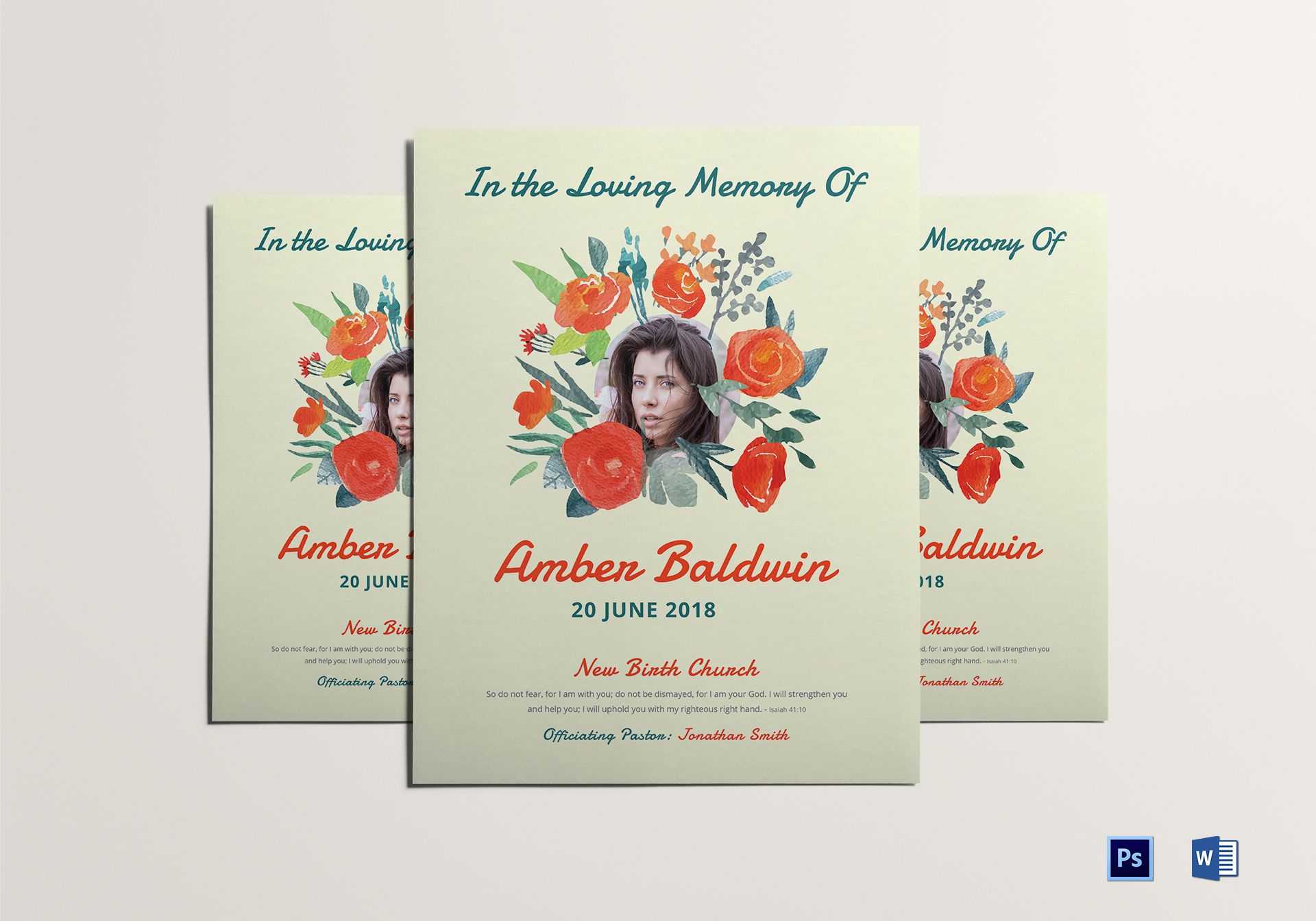 Printable Memorial Flyer Within Memorial Brochure Template