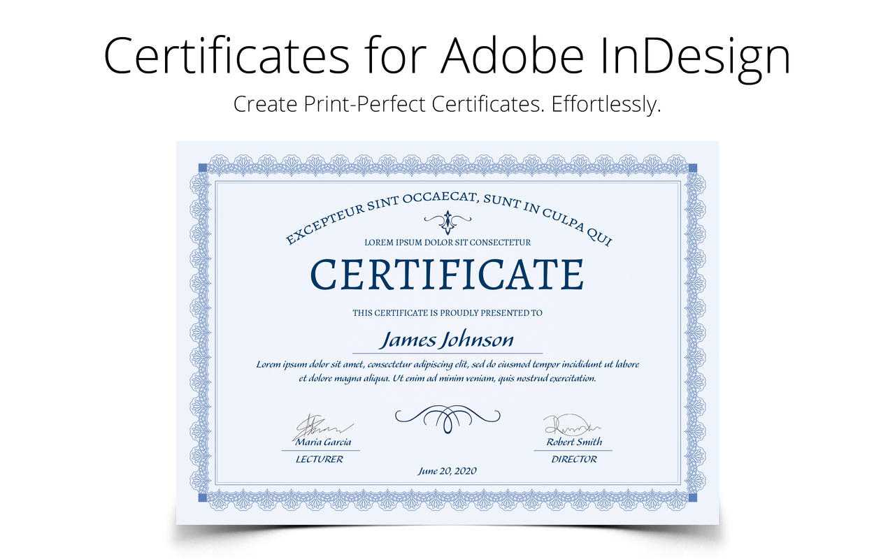 Printperfect – Certificate Templates For Indesign With Indesign Certificate Template
