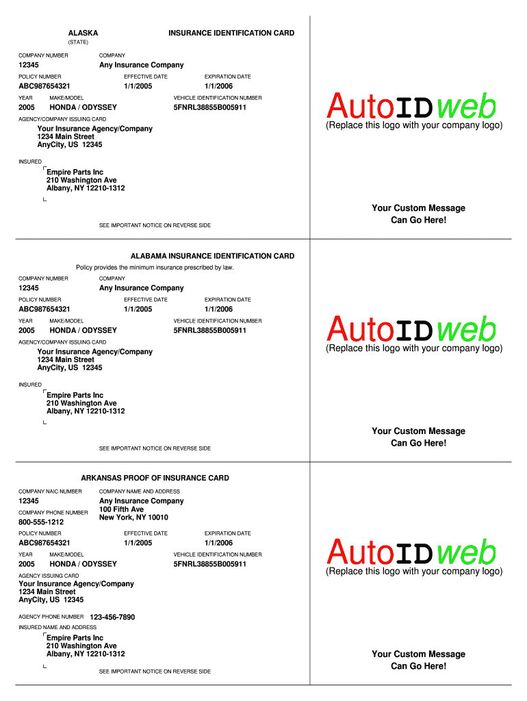 Progressive Insurance Card - Fill Online, Printable For Fake Auto Insurance Card Template Download