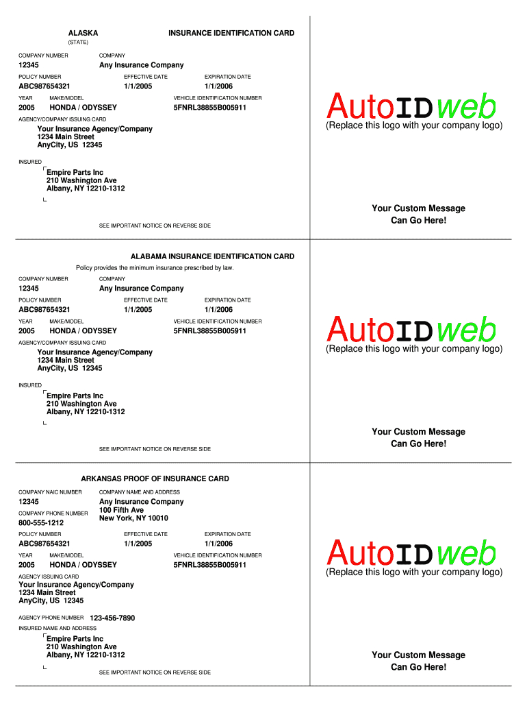 Progressive Insurance Card - Fill Online, Printable Regarding Auto Insurance Id Card Template