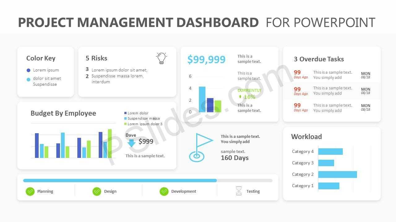 Project Management Dashboard Powerpoint Template – Pslides Regarding Project Dashboard Template Powerpoint Free