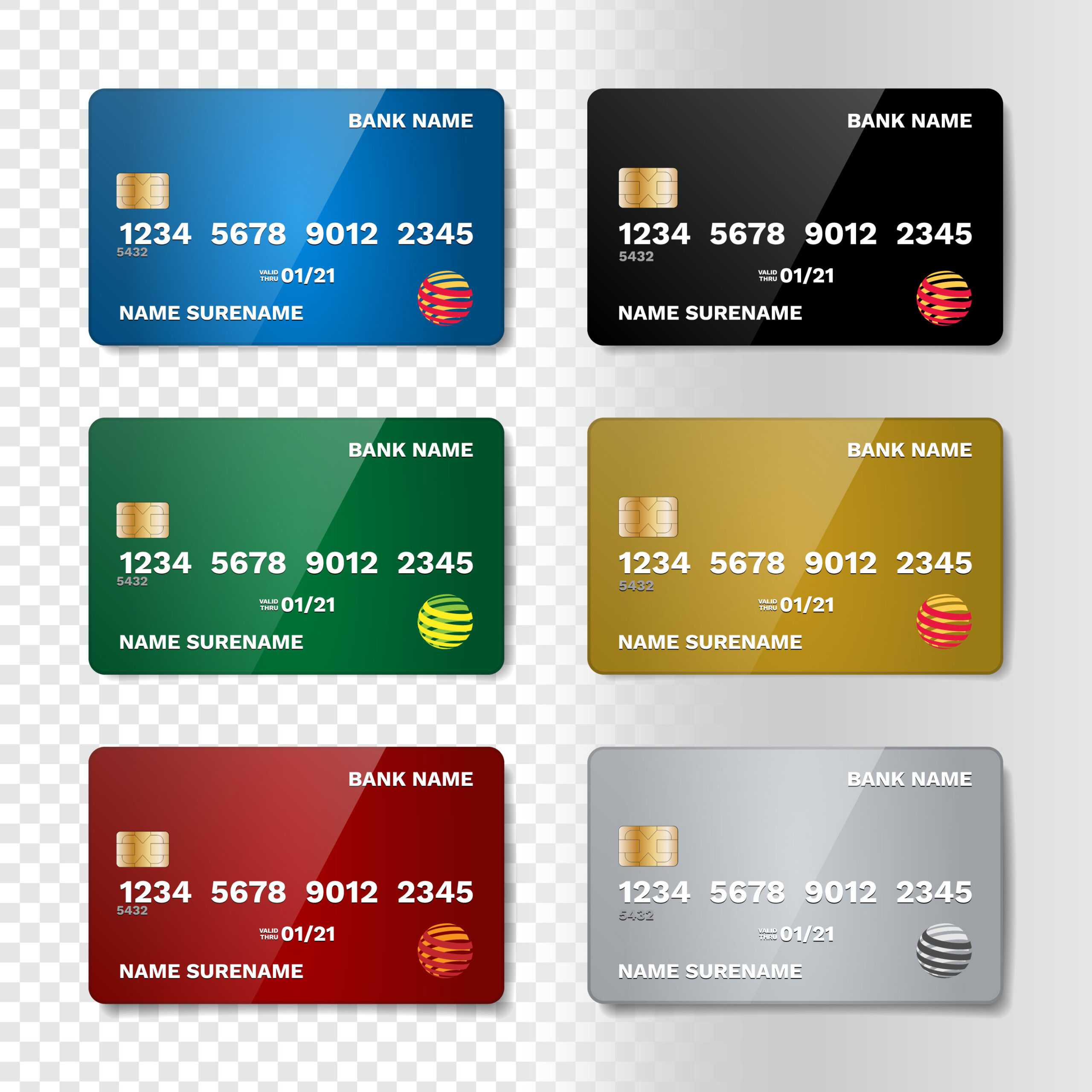 Realistic Credit Card Set – Download Free Vectors, Clipart With Credit Card Templates For Sale