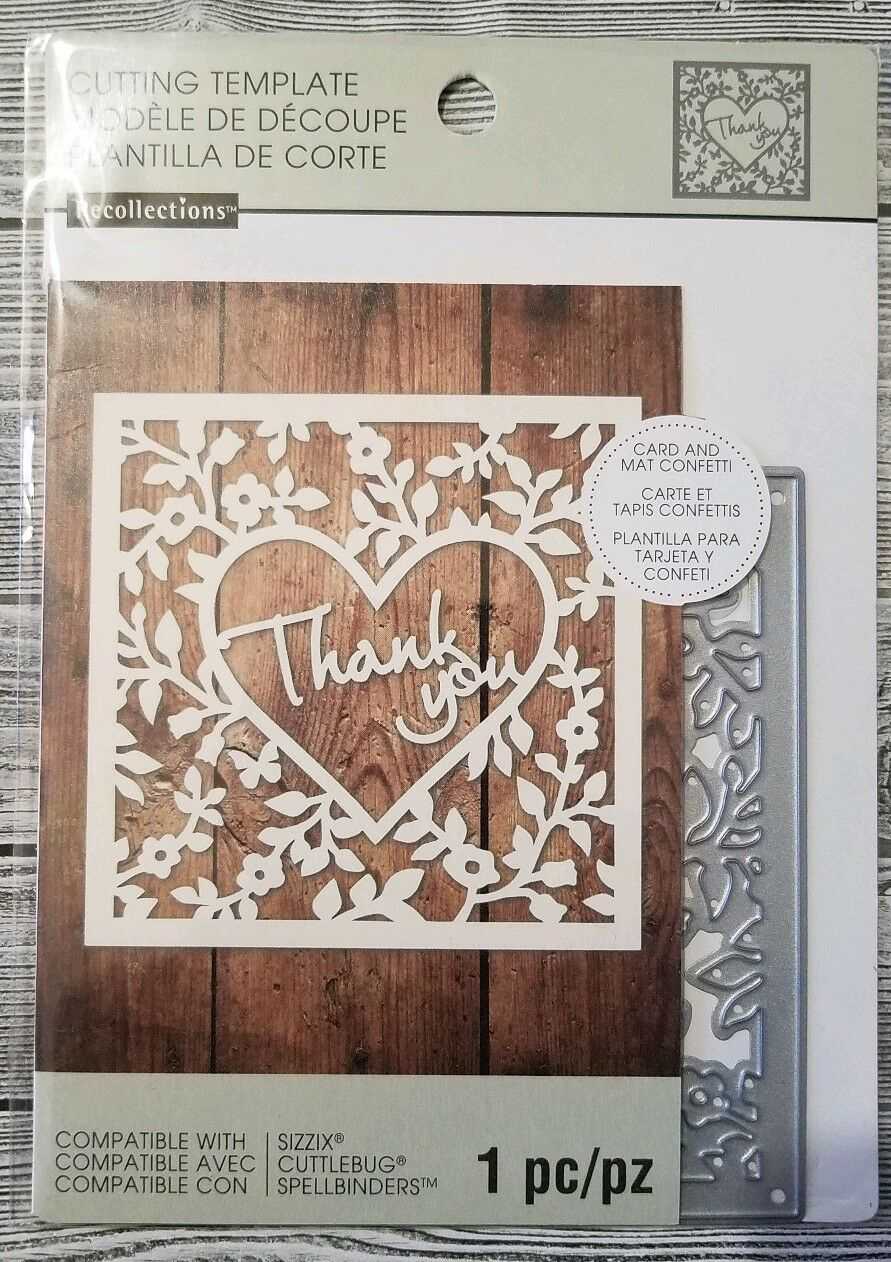 Recollections Thank You Card Confetti 1 Cutting Die Template 542692 In Recollections Card Template