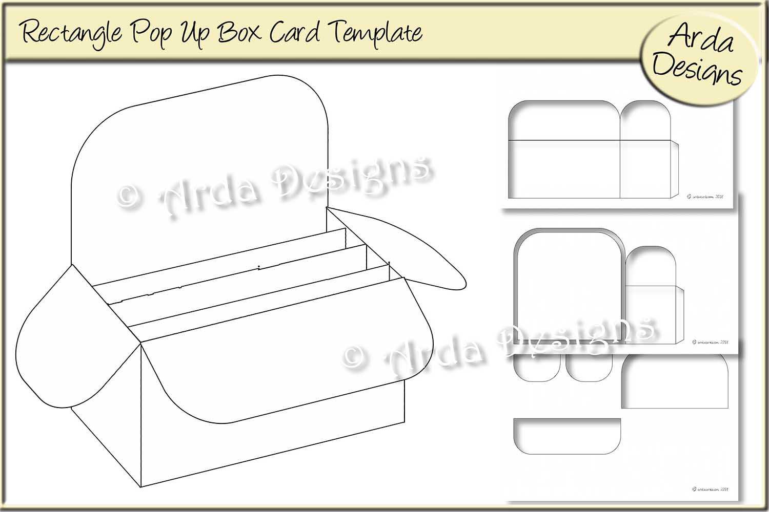 Rectangle Pop Up Box Card Cu Template In Pop Up Box Card Template