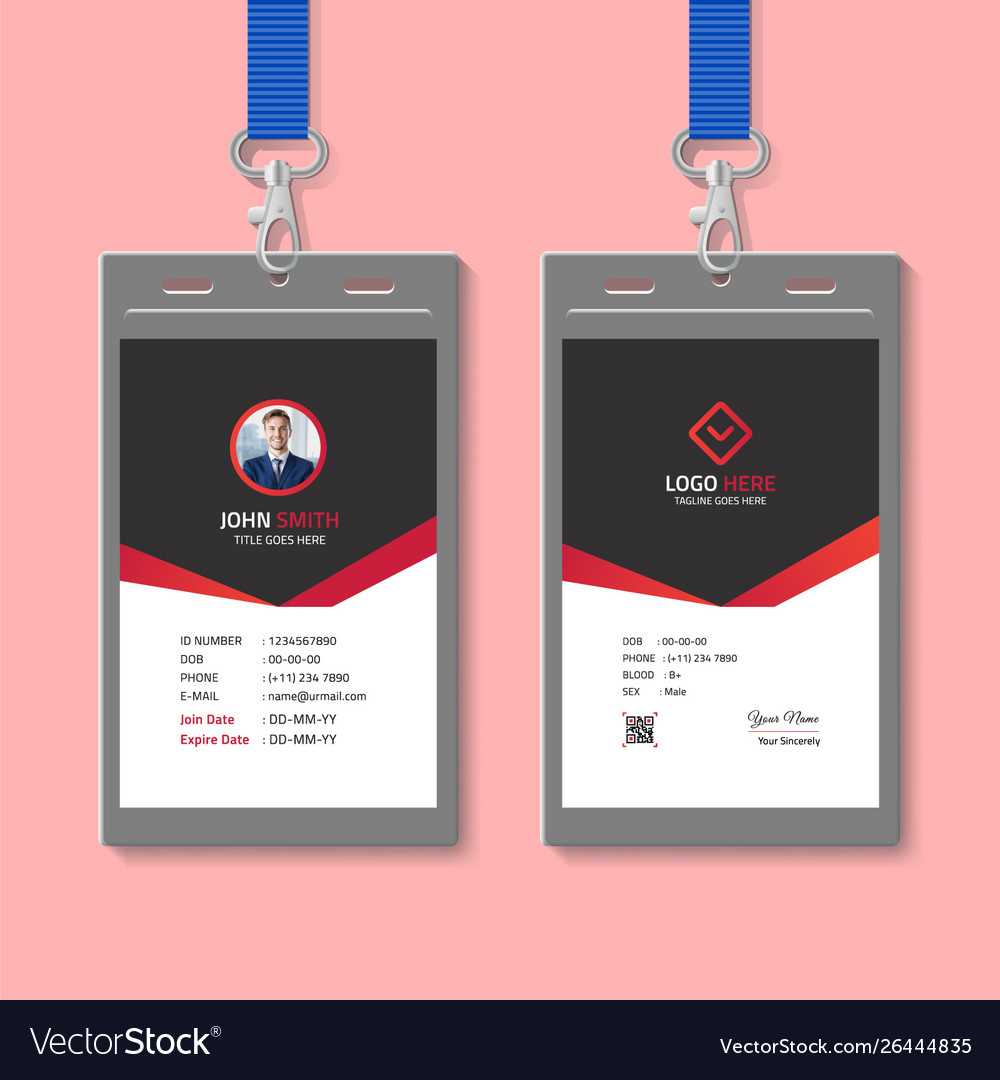 Red And Black Id Card Template Throughout High School Id Card Template