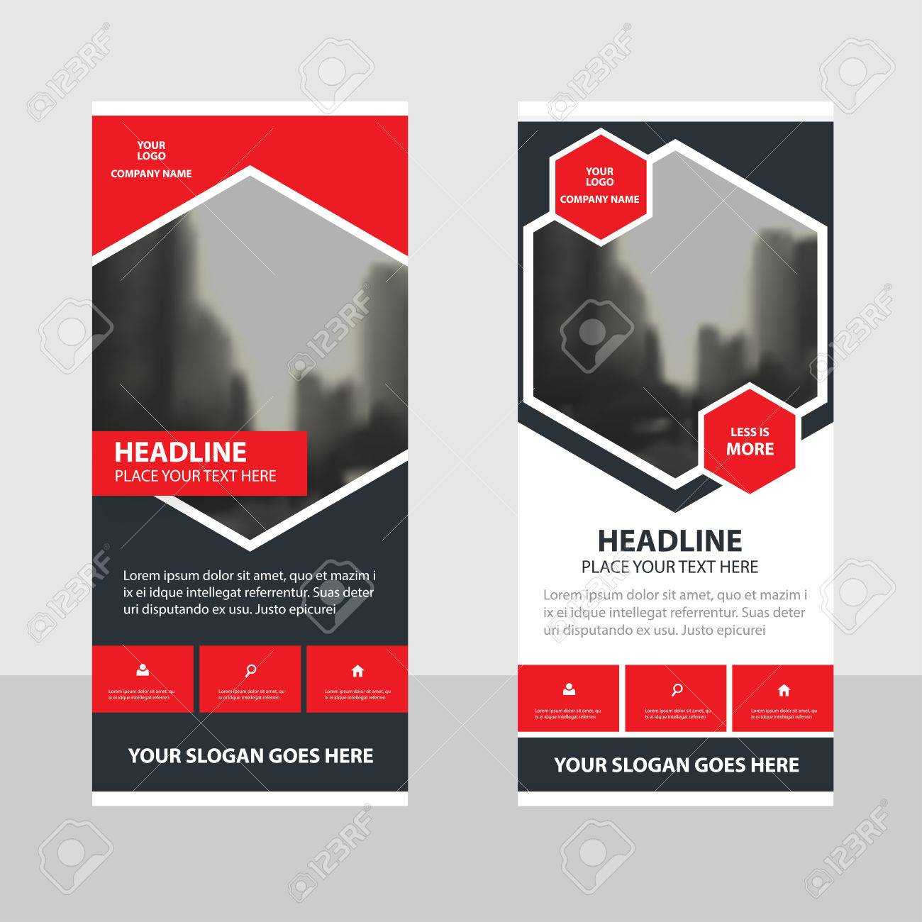 Red Black Business Roll Up Banner Flat Design Template ,abstract.. Throughout Pop Up Brochure Template