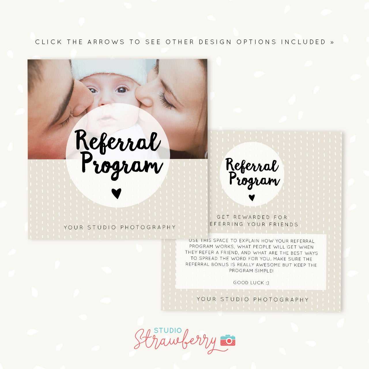 Referral Cards, Referral Card Template, Referral Program, Tell A Friend,  Referral Photoshop Template, Word Of Mouth Marketing Board Psd Pertaining To Photography Referral Card Templates