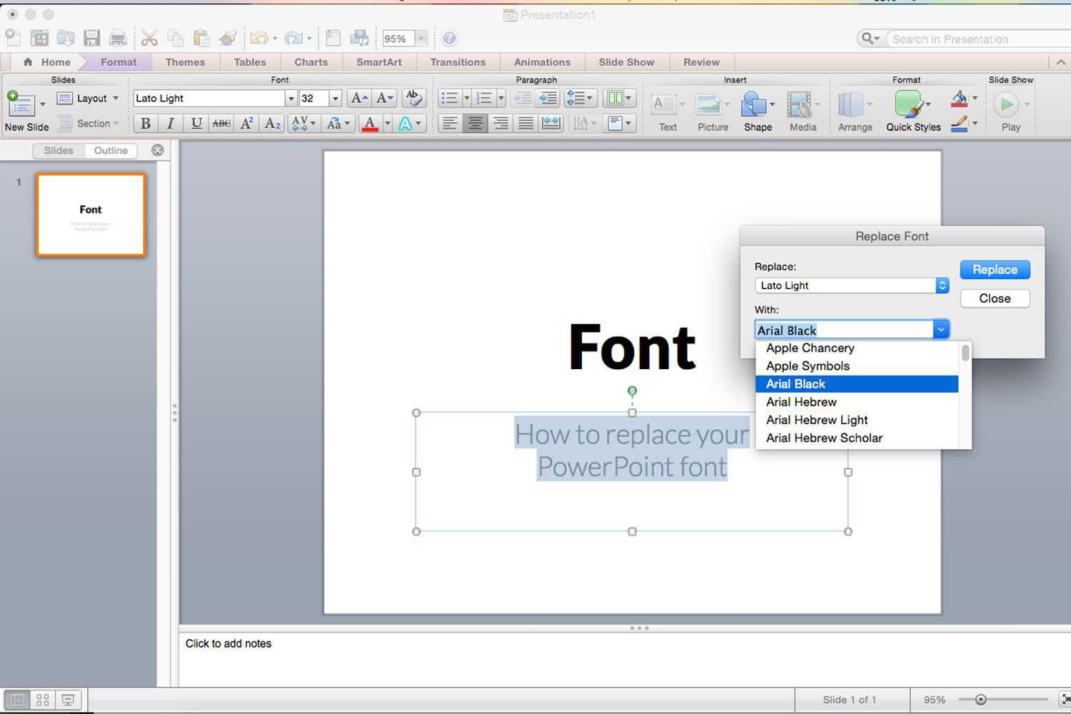 Replacing All The Fonts In My Presentation At One Time For Powerpoint Replace Template