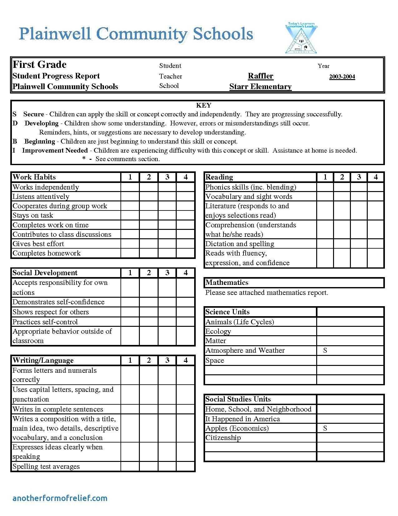 Report Card Template Excel – Karan.ald2014 Regarding Homeschool Report Card Template Middle School