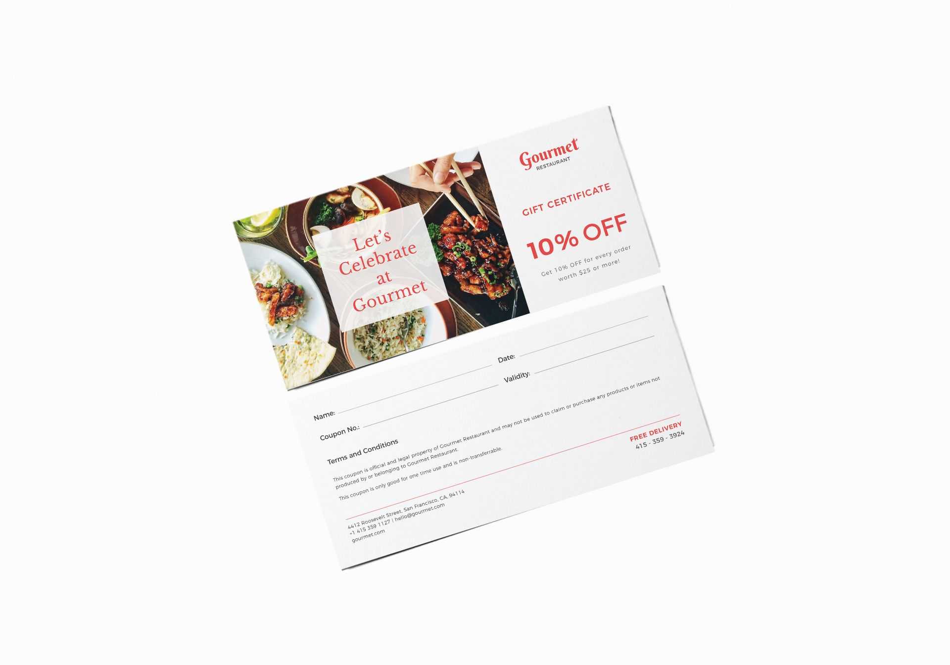 Restaurant Gift Certificate Template In Psd, Word, Publisher Regarding Publisher Gift Certificate Template