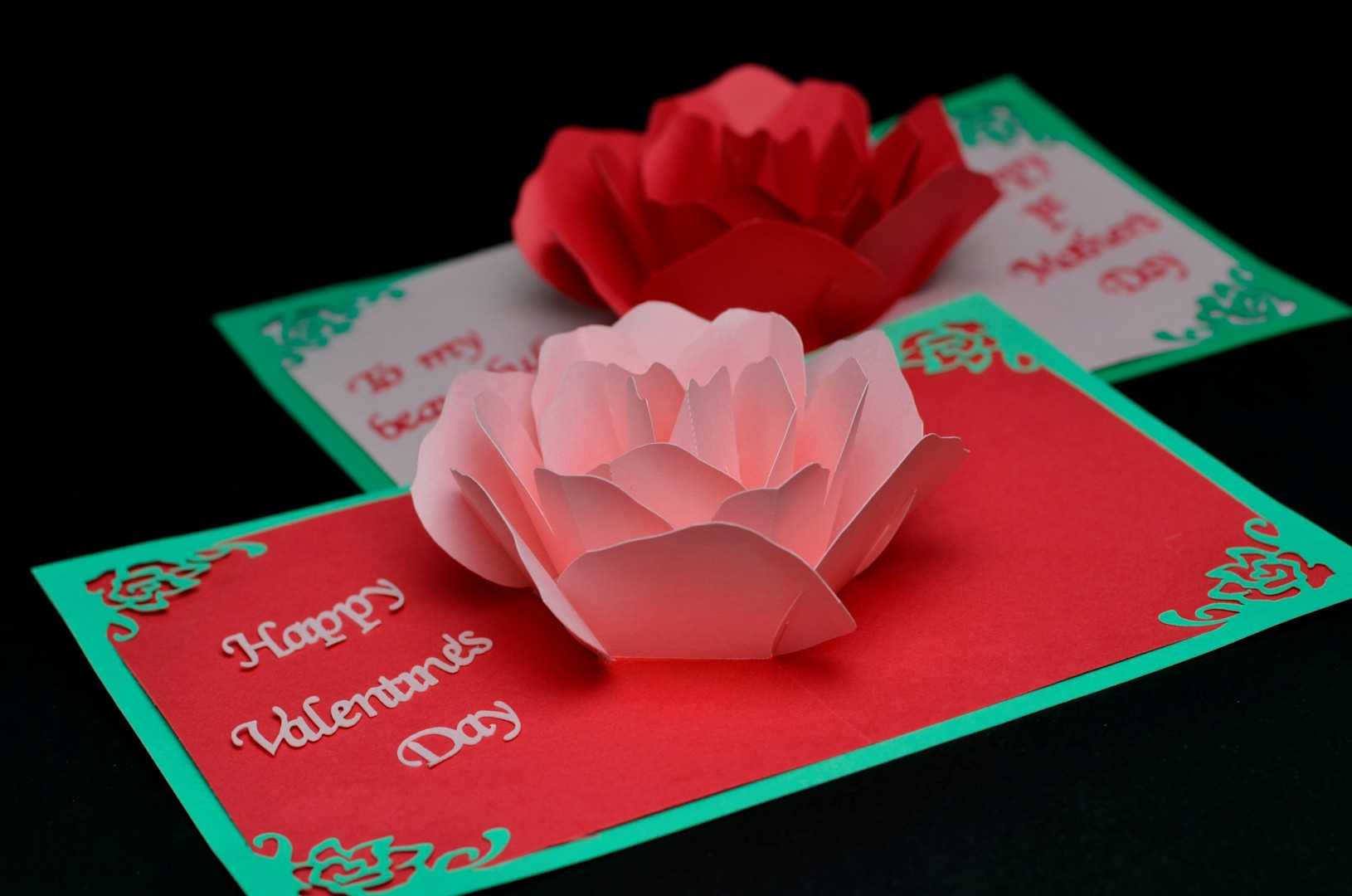 Rose Flower Pop Up Card Tutorial – Creative Pop Up Cards Throughout Printable Pop Up Card Templates Free