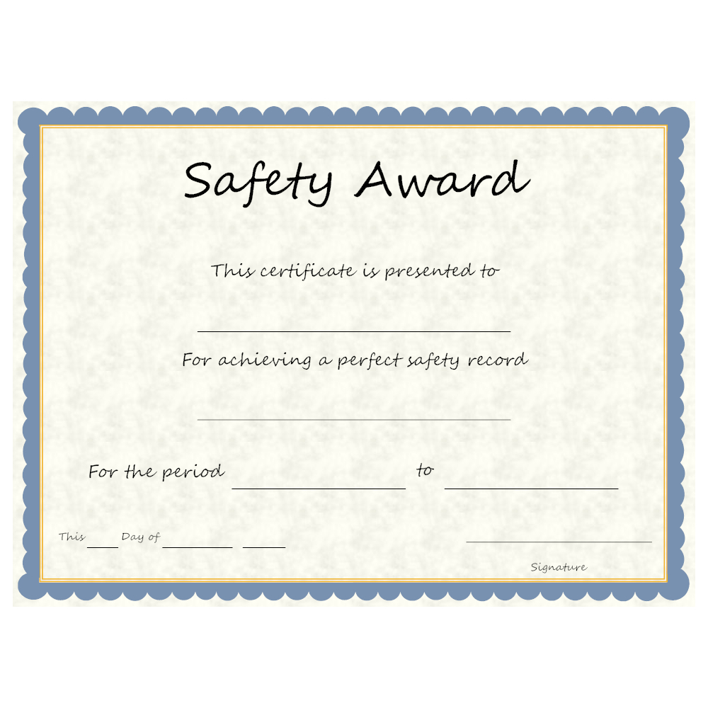 Safety Award Certificate Template - Karati.ald2014 intended for Safety Recognition Certificate Template