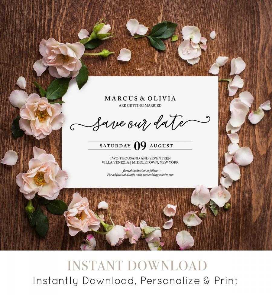 Save Our Date Wedding Template, Save The Date Printable Intended For Save The Date Cards Templates