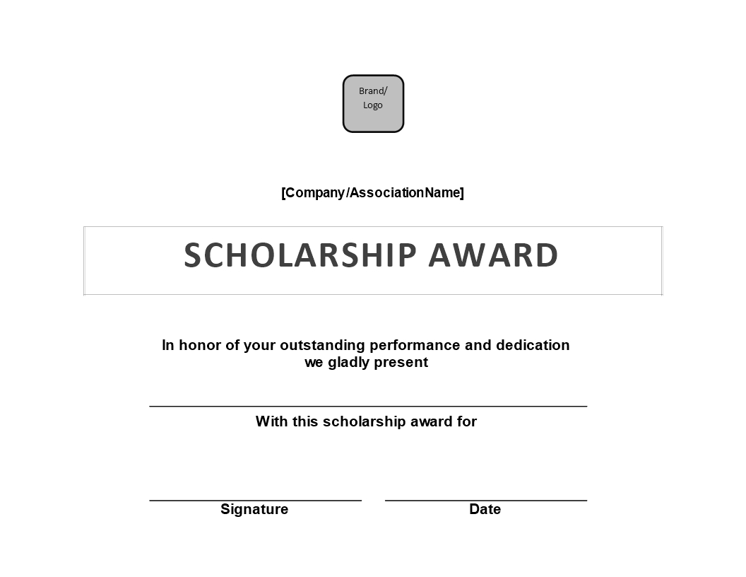 Scholarship Award Certificate | Templates At With Regard To Scholarship Certificate Template