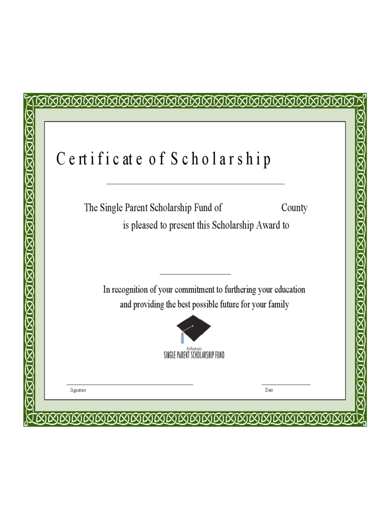 Scholarship Certificate – 3 Free Templates In Pdf, Word For Scholarship Certificate Template