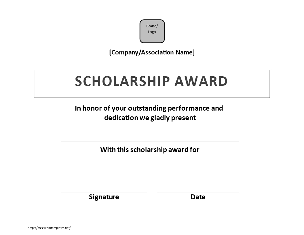 Scholarship Certificate Award | Templates At With Scholarship Certificate Template
