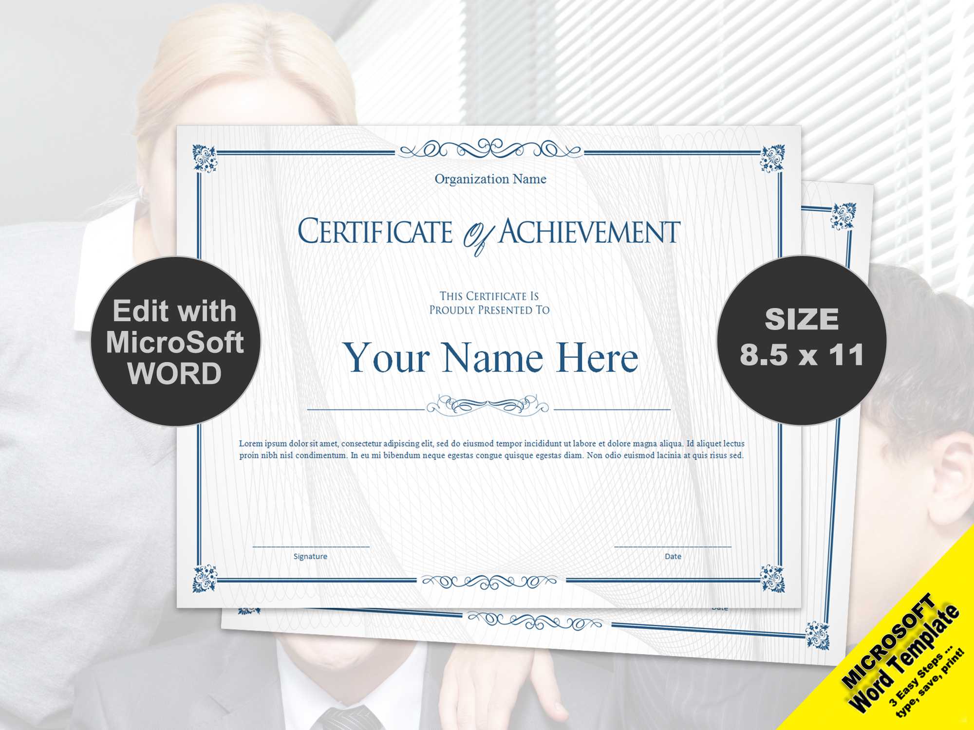 Scroll Certificate Of Achievement Template Digital Download For Scroll Certificate Templates