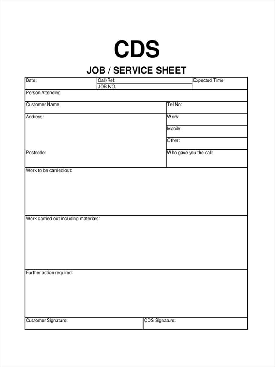 Service Job Sheet Template - Karati.ald2014 Throughout Mechanic Job Card Template