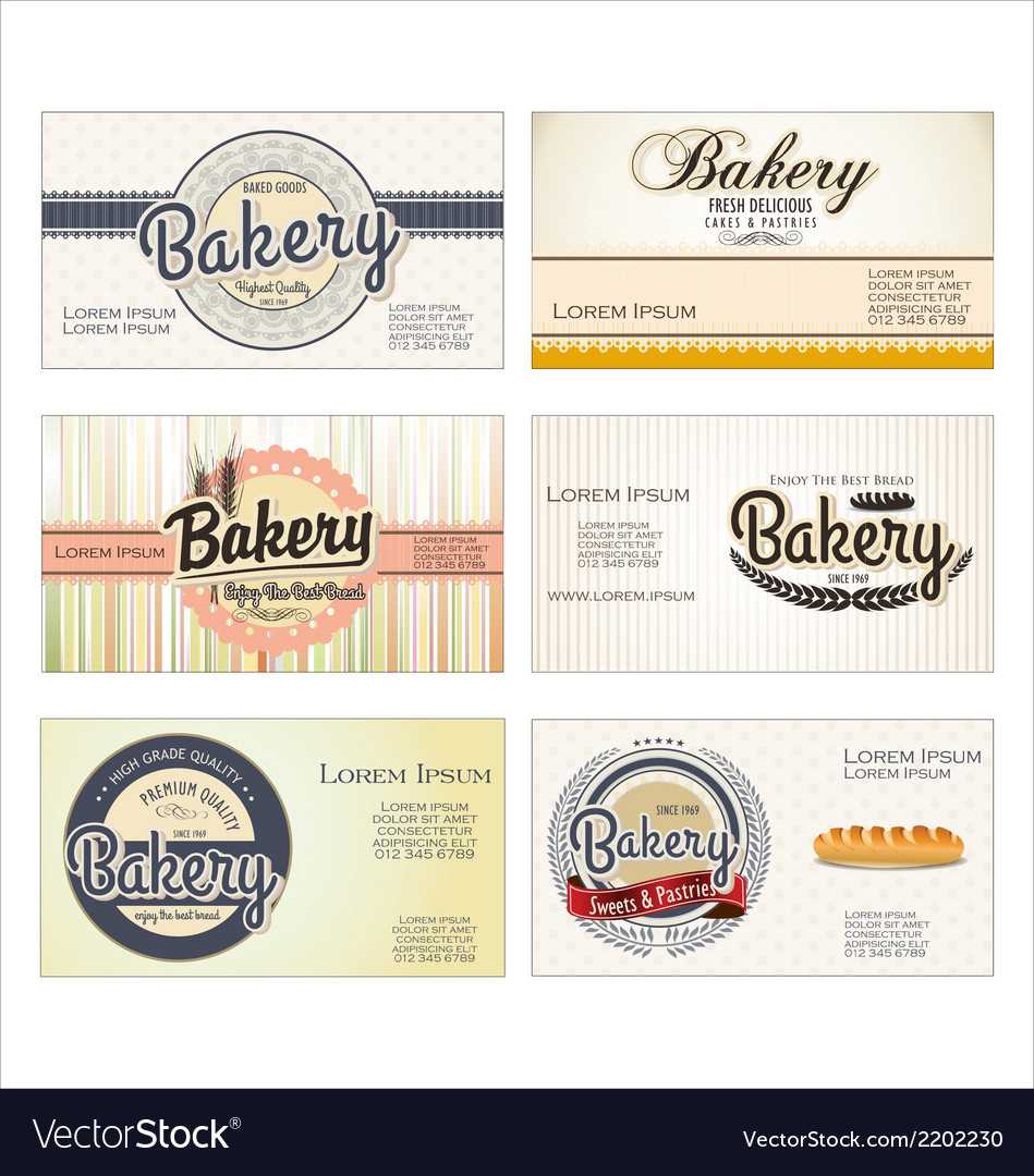 Set Of 5 Bakery Business Card Templates Throughout Cake Business Cards Templates Free