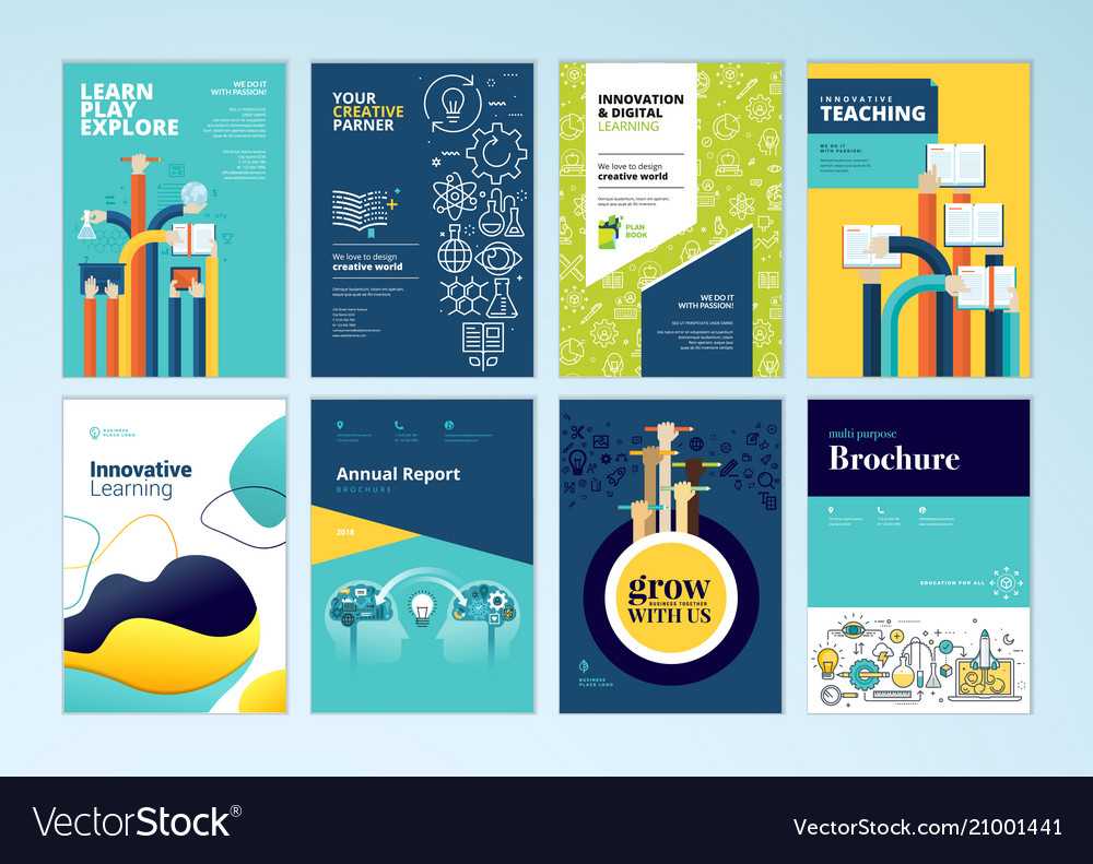 Set Of Brochure Design Templates Of Education pertaining to Brochure Design Templates For Education