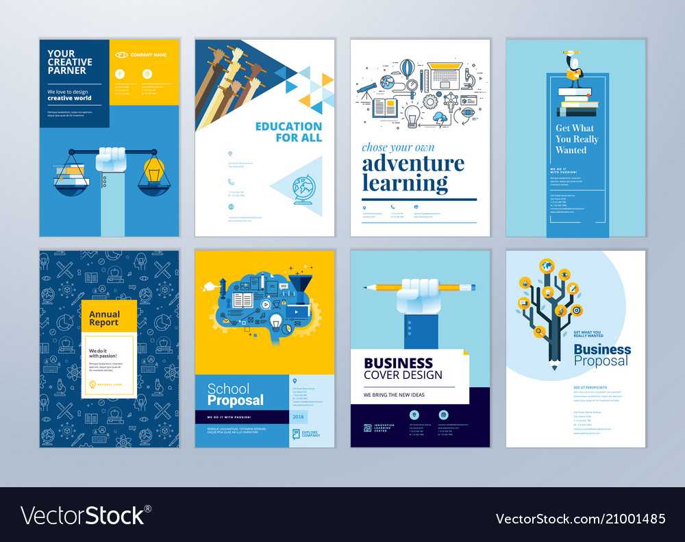 Set Of Brochure Design Templates Of Education Regarding School Brochure Design Templates