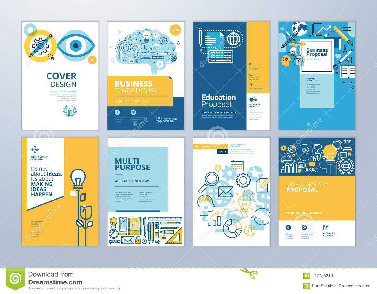 Set Of Brochure Design Templates On The Subject Of Education intended for School Brochure Design Templates