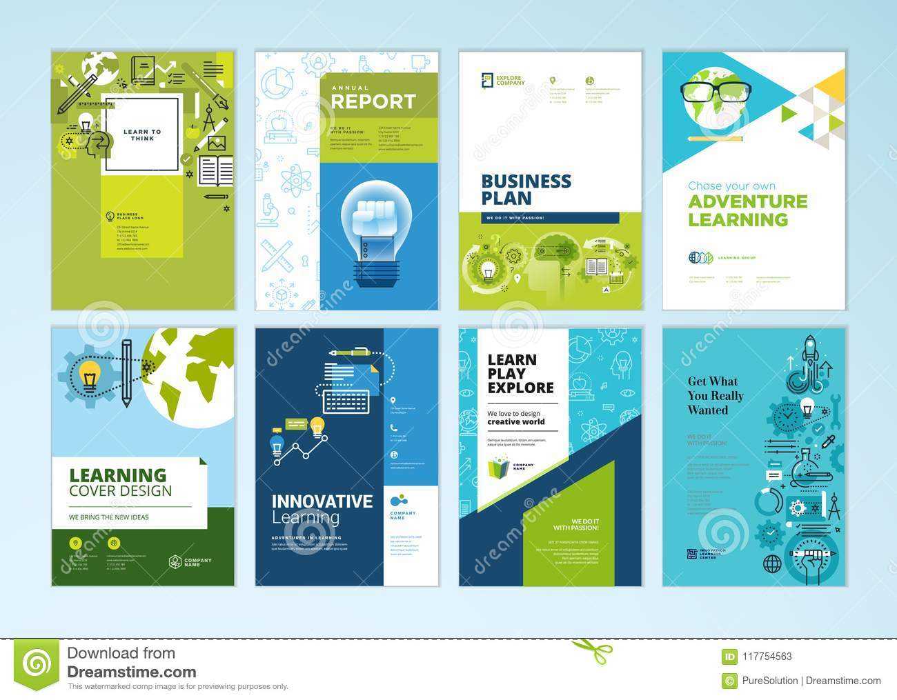 Set Of Brochure Design Templates On The Subject Of Education Throughout Brochure Design Templates For Education