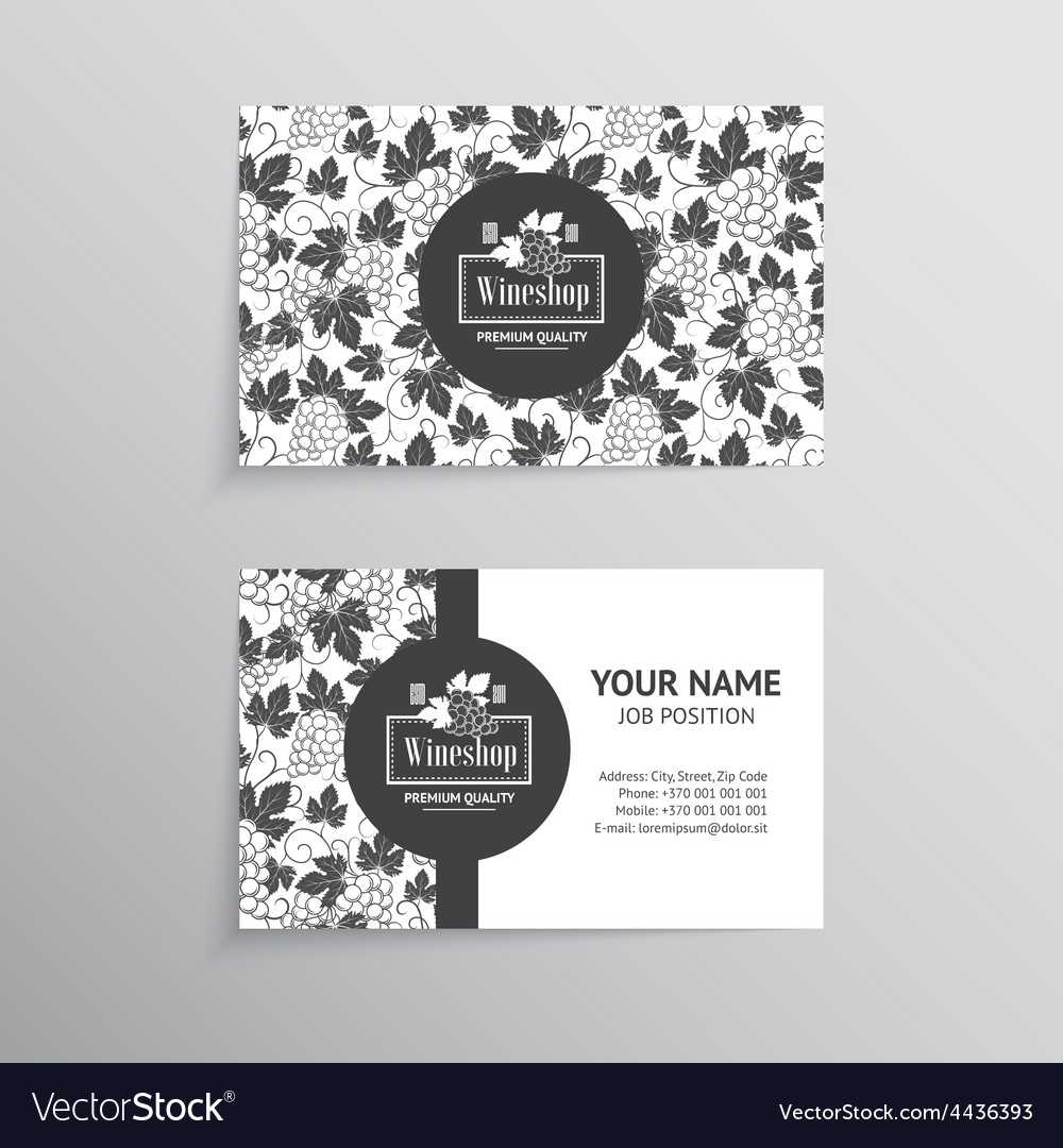 Set Of Business Cards Templates For Wine Company Throughout Advertising Cards Templates
