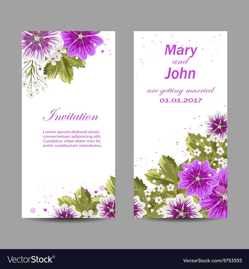 Set Of Wedding Invitation Cards Design With Invitation Cards Templates For Marriage